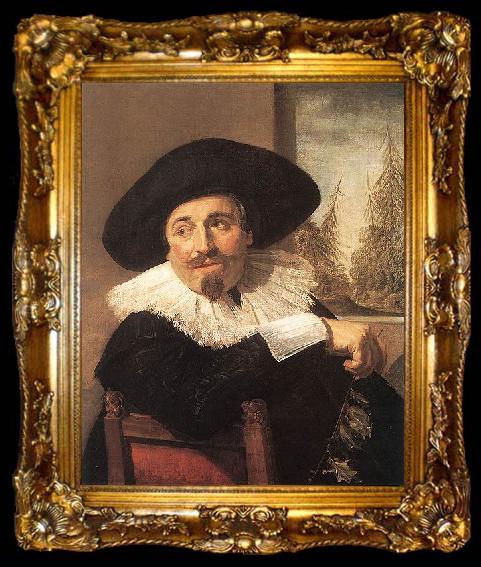 framed  Frans Hals Portrait of Isaak Abrahamsz Massa, ta009-2